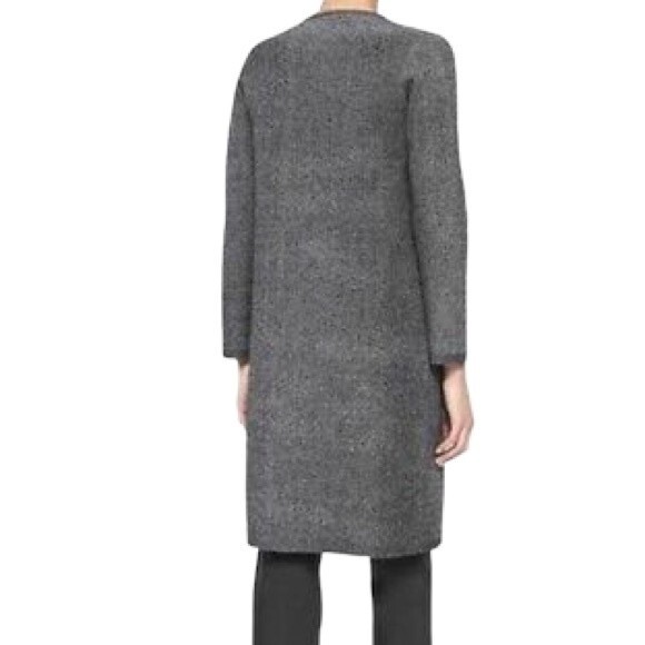 Theory Long Zip Front Lioralee Cardigan Dress Black Gray Thick Knit Size Small - Picture 13 of 14